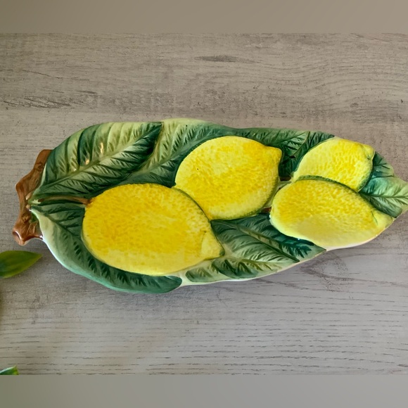 Other - VINTAGE 1990 CERAMIC SERVICE DISH LEMONS MADE IN ITALY
